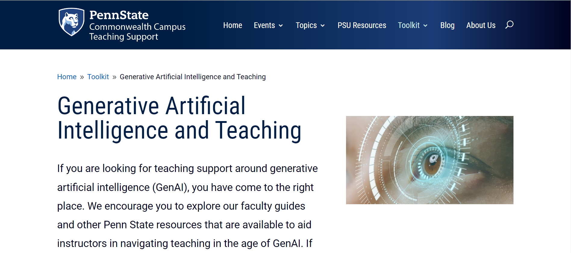 Decorative header showing the Generative AI toolkit webpage